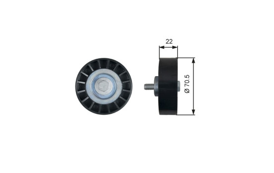 Deflection/Guide Pulley, v-ribbed belt DriveAlign® T36607 Gates