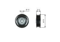 Deflection/Guide Pulley, v-ribbed belt DriveAlign® T36747 Gates