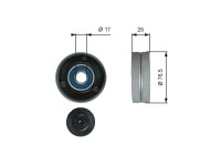 Deflection/Guide Pulley, v-ribbed belt DriveAlign® T38059 Gates