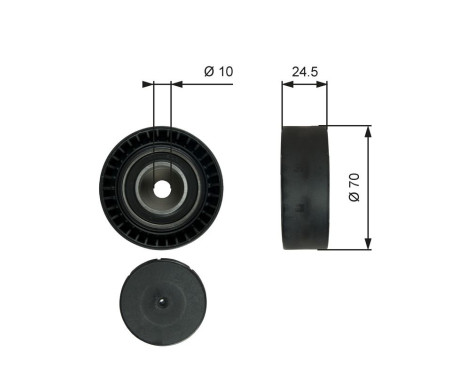 Deflection/Guide Pulley, v-ribbed belt DriveAlign® T38071 Gates, Image 2