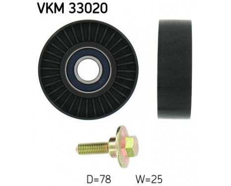 Deflection/Guide Pulley, V-ribbed belt VKM 33020 SKF