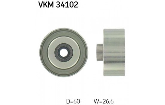 Deflection/Guide Pulley, v-ribbed belt VKM 34102 SKF