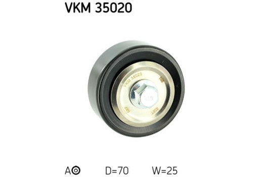 Deflection/Guide Pulley, v-ribbed belt VKM 35020 SKF, Image 2