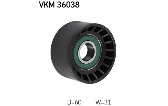 Deflection/Guide Pulley, v-ribbed belt VKM 36038 SKF