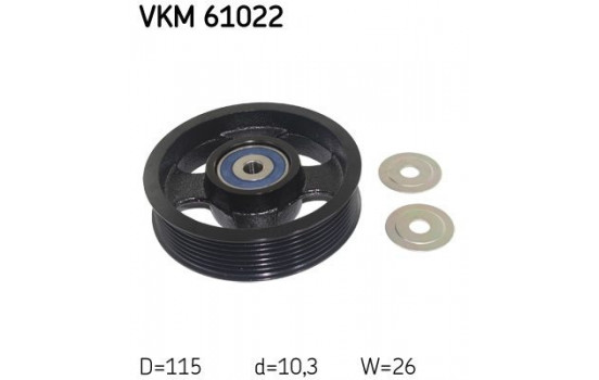 Deflection/Guide Pulley, v-ribbed belt VKM 61022 SKF