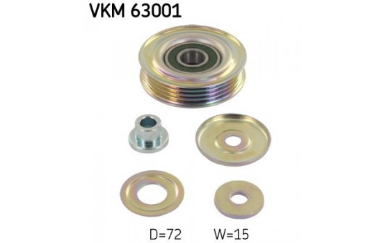 Deflection/Guide Pulley, v-ribbed belt VKM 63001 SKF