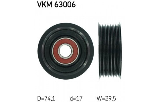 Deflection/Guide Pulley, v-ribbed belt VKM 63006 SKF