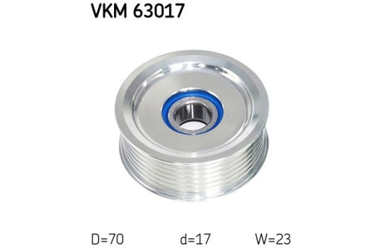 Deflection/Guide Pulley, v-ribbed belt VKM 63017 SKF, Image 2