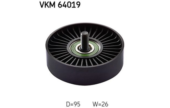Deflection/Guide Pulley, v-ribbed belt VKM 64019 SKF