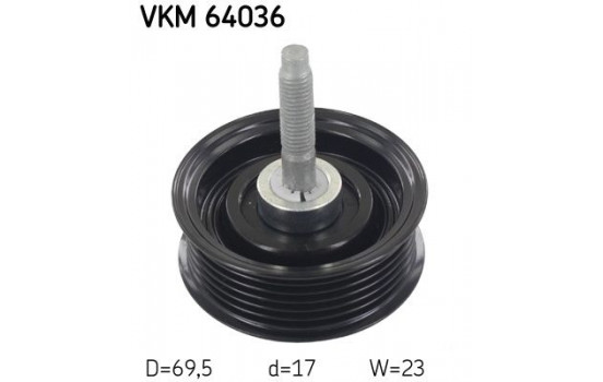 Deflection/Guide Pulley, v-ribbed belt VKM 64036 SKF