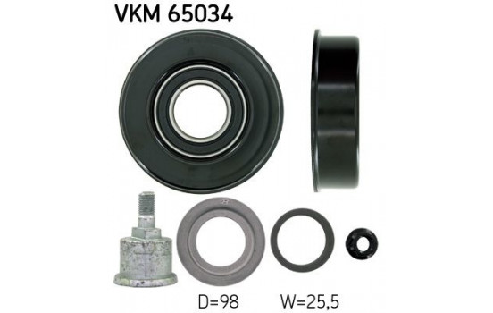 Deflection/Guide Pulley, v-ribbed belt VKM 65034 SKF