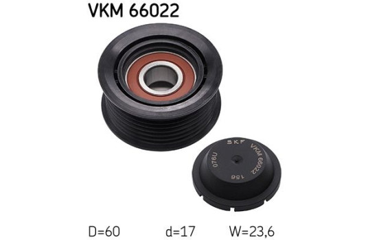 Deflection/Guide Pulley, v-ribbed belt VKM 66022 SKF