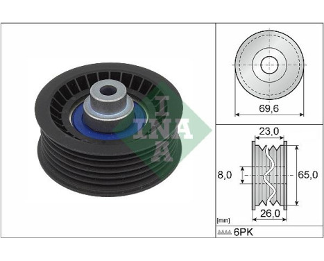 Guide roller/reversing roller, Poly V-belt 532 0917 10 Ina