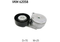 Tensioner pulley, Poly V-belt VKM 62058 SKF