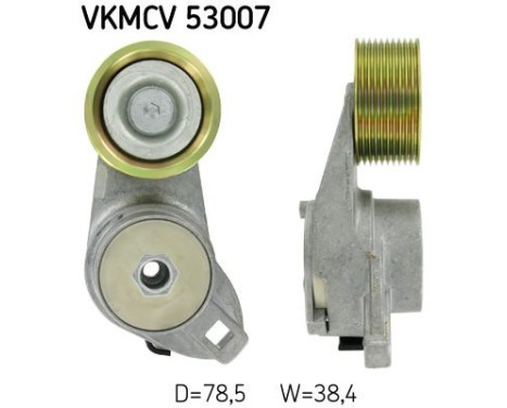 Tensioner pulley, Poly V-belt VKMCV 53007 SKF