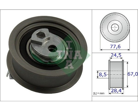 Tensioner Pulley, timing belt 531 0851 10 Ina