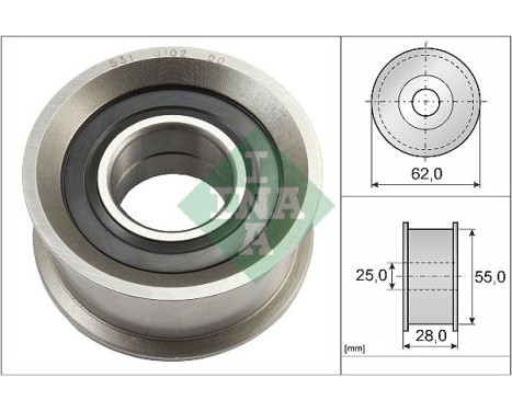 Tensioner Pulley, timing belt 531010220 Ina