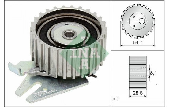 Tensioner Pulley, timing belt 531025430 Ina