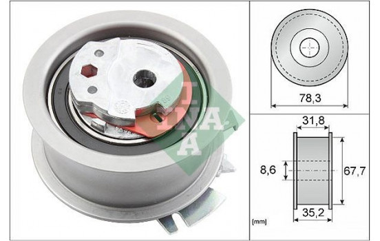 Tensioner Pulley, timing belt 531062830 Ina