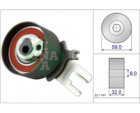 Tensioner Pulley, timing belt 531085910 Ina
