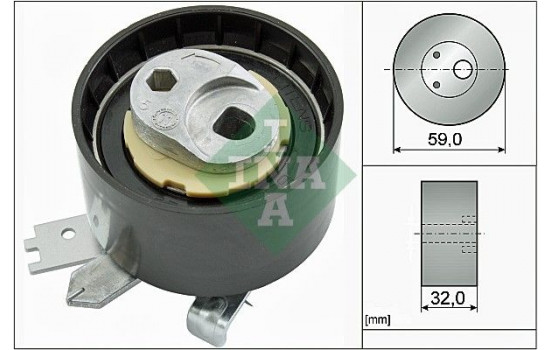 Tensioner Pulley, timing belt 531090610 Ina