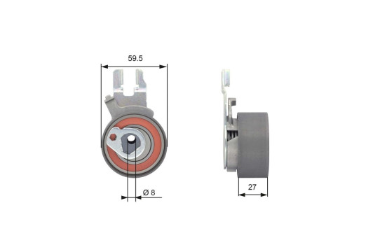 Tensioner Pulley, timing belt PowerGrip® T43173 Gates