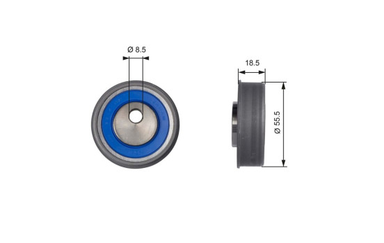 Tensioner pulley, timing belt T41038 Gates