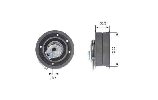 Tensioner pulley, timing belt T43010 Gates