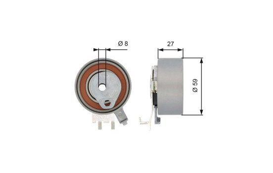 Tensioner pulley, timing belt T43139 Gates