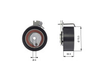Tensioner pulley, timing belt T43159 Gates