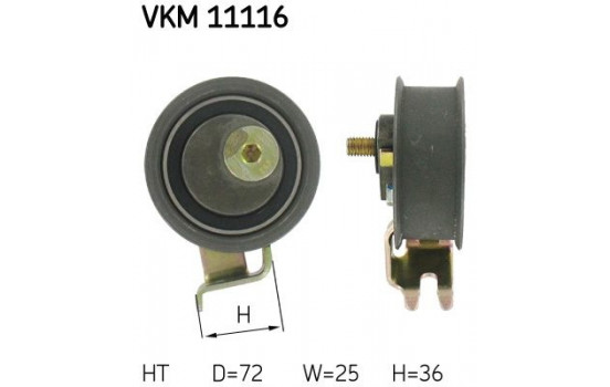 Tensioner Pulley, timing belt VKM 11116 SKF