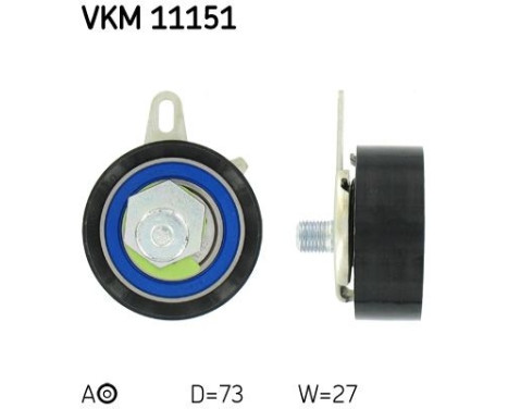 Tensioner Pulley, timing belt VKM 11151 SKF