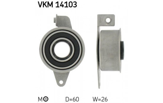 Tensioner Pulley, timing belt VKM 14103 SKF