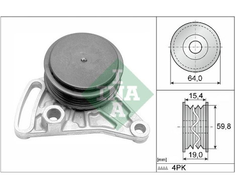 Tensioner Pulley, v-ribbed belt 531030910 Ina