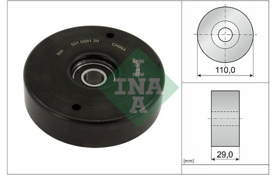 Tensioner Pulley, v-ribbed belt 531055120 Ina