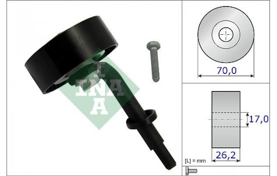 Tensioner Pulley, v-ribbed belt 531078310 Ina