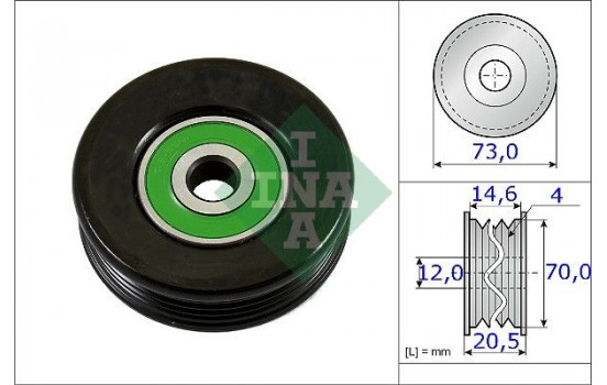 Tensioner Pulley, v-ribbed belt 531085210 Ina