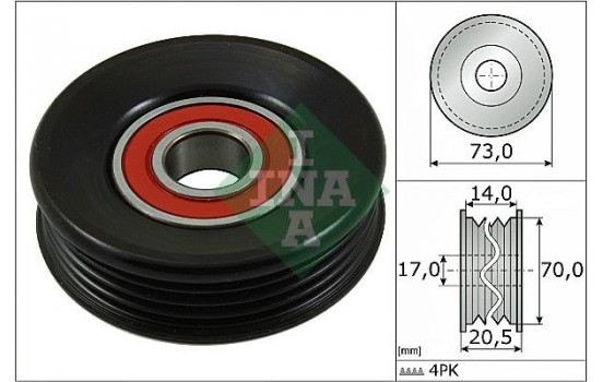 Tensioner Pulley, v-ribbed belt 531085310 Ina