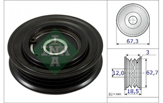Tensioner Pulley, v-ribbed belt 531086110 Ina
