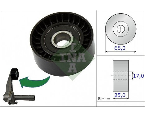 Tensioner Pulley, v-ribbed belt 531086610 Ina