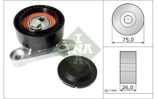 Tensioner Pulley, v-ribbed belt 531087110 Ina