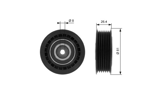 Tensioner Pulley, v-ribbed belt DriveAlign® T36000 Gates