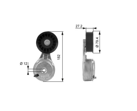 Tensioner Pulley, v-ribbed belt DriveAlign® T38104 Gates