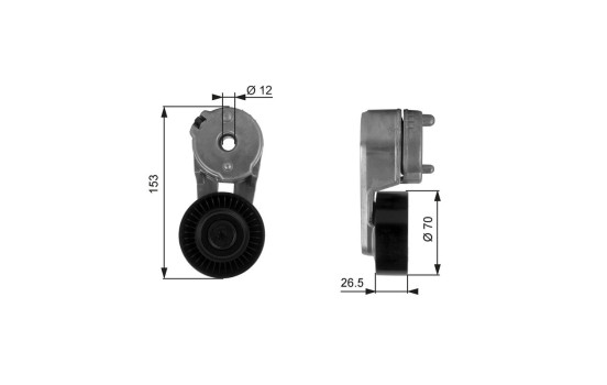 Tensioner Pulley, v-ribbed belt DriveAlign® T38163 Gates