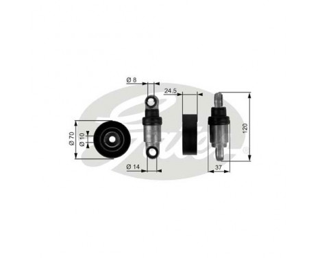 Tensioner Pulley, v-ribbed belt DriveAlign® T38242 Gates