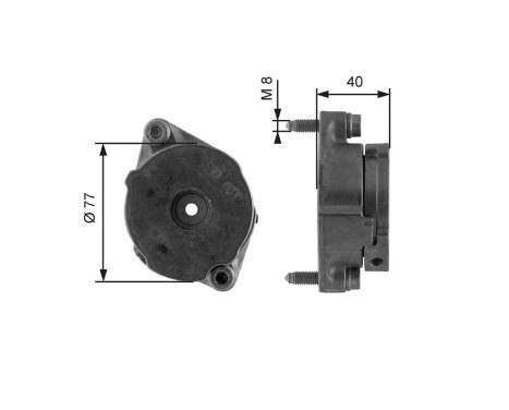 Tensioner Pulley, v-ribbed belt DriveAlign® T38345 Gates