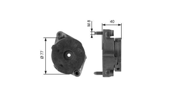 Tensioner Pulley, v-ribbed belt DriveAlign® T38345 Gates