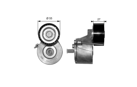 Tensioner Pulley, v-ribbed belt DriveAlign® T38371 Gates