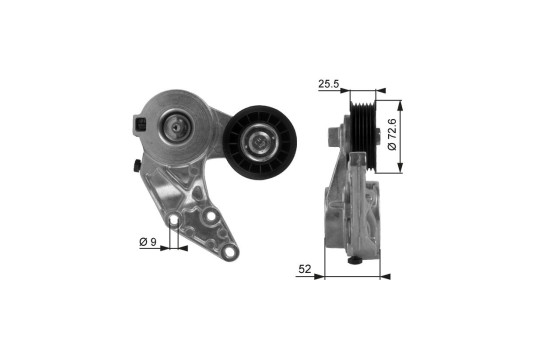 Tensioner Pulley, v-ribbed belt DriveAlign® T38377 Gates