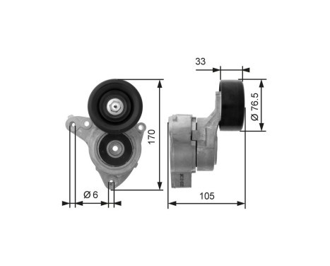 Tensioner Pulley, v-ribbed belt DriveAlign® T38421 Gates